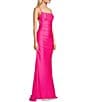 Color:Neon Pink - Image 3 - Emma Bodice Cage Back Long Dress