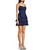 B. Darlin Emma Corset Layered Ruffle Dress, Color:Navy - Image 3