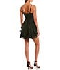 Color:Black - Image 2 - Floral Jacquard Double Hem Fit-And-Flare Dress