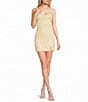 B. Darlin Floral Patterned Sequin Scoop Neck Crisscross Back Bodycon Dress - Image 1