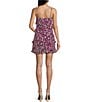 B. Darlin Floral Print Asymmetric Ruffle Dress, Color:Eggplant Multi - Image 2