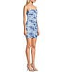 B. Darlin Floral Print Mesh Shirred Bodycon Dress, Color:Light Blue/Blue - Image 3