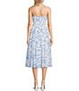 B. Darlin Floral Print Smocked Bodice Midi Dress, Color:White/Chambray - Image 2