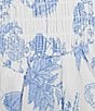 B. Darlin Floral Print Smocked Bodice Midi Dress, Color:White/Chambray - Image 3