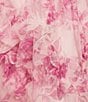 B. Darlin Floral Printed Mesh Strapless Illusion Corset Fit And Flare Ruffled Dress, Color:Light Pink/Fuchsia - Image 4