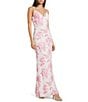 B. Darlin Floral Printed Mesh V-Neck Side Slit Dress - Image 1