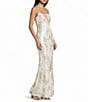B. Darlin Floral Printed Sequin Scoop Neck Fitted Long Dress - Image 3