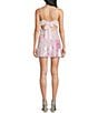 B. Darlin Floral Printed Sequin V-Neck Tie Front A-Line Dress, Color:Pink/Iridescent - Image 2
