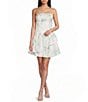 B. Darlin Floral Printed Strapless Ruffle Hem Dress - Image 1