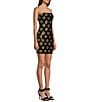 Color:Black/Gold - Image 3 - Floral Sequin Strapless Bodycon Mini Dress