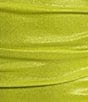 Color:Lime/Silver - Image 4 - Foil One Shoulder Double Spaghetti Strap Shirred Long Dress