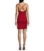 B. Darlin Glitter Drawstring Party Dress, Color:Red/Red - Image 2