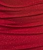 B. Darlin Glitter Drawstring Party Dress, Color:Red/Red - Image 4