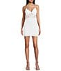 Color:White - Image 1 - Glitter Lace Corset Bodice Bodycon Mini Dress