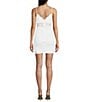 Color:White - Image 2 - Glitter Lace Corset Bodice Bodycon Mini Dress