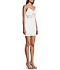 Color:White - Image 3 - Glitter Lace Corset Bodice Bodycon Mini Dress