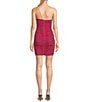 Color:Fuchsia - Image 2 - Glitter One Shoulder Bodycon Mini Dress