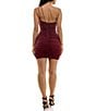 Color:Burgundy - Image 2 - Glitter One Shoulder Bodycon Mini Dress