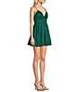 Color:Emerald - Image 3 - Glitter Pocket V-Neck Party Mini Dress