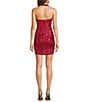 B. Darlin Halter Neck Sequin Patterned Bodycon Dress, Color:Dark Red - Image 2