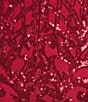 B. Darlin Halter Neck Sequin Patterned Bodycon Dress, Color:Dark Red - Image 4