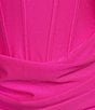 B. Darlin Halter V-Neck Corseted Drape Front Bodycon Dress - Image 4