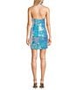 Color:Aqua/Iridescent - Image 2 - Sequin Halter V-Neckline Sleeveless Bodycon Dress