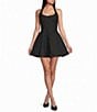 B. Darlin Jacquard Halter Neck A-Line Dress - Image 1
