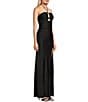 Color:Black - Image 3 - Keyhole Halter Shirred Long Dress