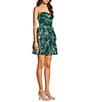 B. Darlin Mesh Floral Printed Strapless Corseted Ruffle Dress - Image 3