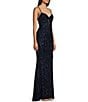 B. Darlin Mesh Sequin Spaghetti Strap V-Neck Dress, Color:Navy - Image 3