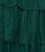 B. Darlin Mesh V-Neck Shirred Bodice Tiered Ruffle Dress, Color:Hunter - Image 4