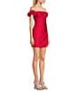 Color:Red - Image 3 - Off-The-Shoulder Ruffle Strap Faux Wrap Bodycon Dress
