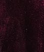 Color:Burgundy - Image 4 - Off-The-Shoulder Velvet Double Hem Dress