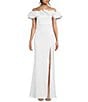 Color:Off White - Image 1 - Off The Shoulder With Top Ruffle Band Long Dress