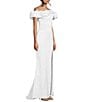 Color:Off White - Image 3 - Off The Shoulder With Top Ruffle Band Long Dress