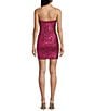 B. Darlin Pattern Sequin Tie Back Bodycon Mini Dress, Color:Fuchsia - Image 2