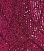 Color:Fuchsia - Image 5 - Pattern Sequin Tie Back Bodycon Mini Dress