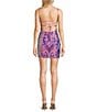 Color:Lilac/Iridescent - Image 2 - Pattern Sequin Tie Back Bodycon Mini Dress