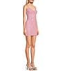 Color:Light Pink/Iridescent - Image 3 - Pattern Sequin V-Neck Bungee Strap Bodycon Dress