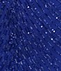 B. Darlin Patterned Beaded Halter V-Neck Bodycon Dress - Image 4