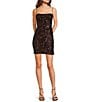 B. Darlin Patterned Sequin Lace Up Back Bodycon Dress - Image 1