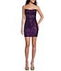 B. Darlin Patterned Sequin Strapless Corseted Bodycon Dress - Image 1