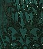 B. Darlin Patterned Sequin V-Neck Lace Up Back Front Slit Dress, Color:Hunter Green - Image 4