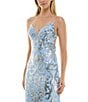 Color:Light Blue/Silver - Image 3 - Placement Sequin Strappy Back Long Gown