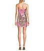 Color:Blush/Toast/Pink/Silver - Image 2 - Placement Sequin V-Neck Bodycon Mini Dress