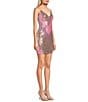 Color:Blush/Toast/Pink/Silver - Image 3 - Placement Sequin V-Neck Bodycon Mini Dress