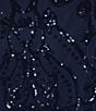 B. Darlin Plus Size Patterned Sequin Sweetheart Neck Tie Back Dress - Image 3