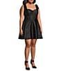 B. Darlin Plus Size Tie Shoulder Bustier Side Slit Dress - Image 3