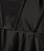 Color:Black - Image 4 - Plus Sweetheart Neckline Corset Bodice Side Slit Gown